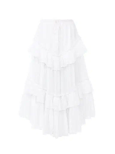 Chloé Layered ruffled midi skirt in cotton voile | Thumbnail 1 Chloé Layered ruffled midi skirt in cotton voile | Thumbnail 1
