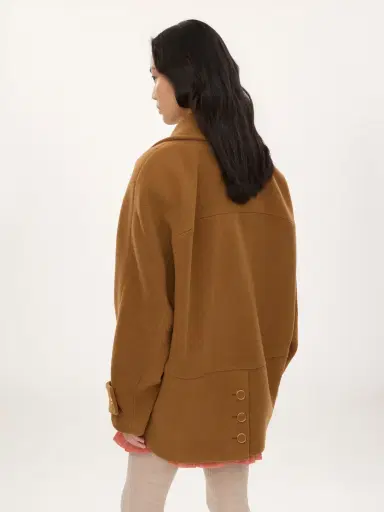 Chloé Double-breasted short coat in herringbone wool | Thumbnail 6 Chloé Double-breasted short coat in herringbone wool | Thumbnail 6