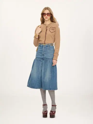 Chloé Fitted logo cardigan in a wool & cashmere knit | Thumbnail 3 Chloé Fitted logo cardigan in a wool & cashmere knit | Thumbnail 3