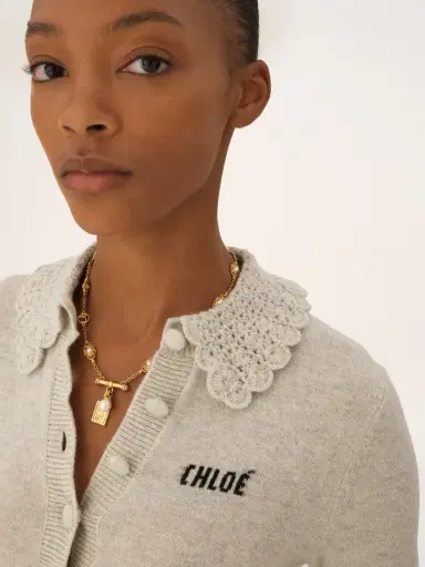 Chloé Fitted logo cardigan in a wool knit | Thumbnail 6 Chloé Fitted logo cardigan in a wool knit | Thumbnail 6