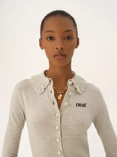 Chloé Fitted logo cardigan in a wool knit | Thumbnail 7 Chloé Fitted logo cardigan in a wool knit | Thumbnail 7
