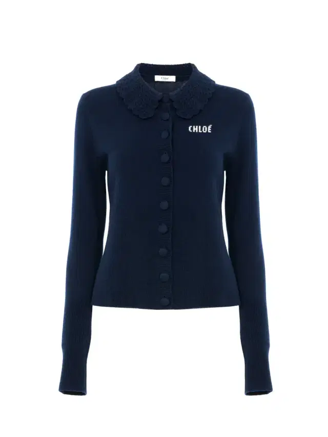 Fitted logo cardigan in a wool knit Fitted logo cardigan in a wool knit