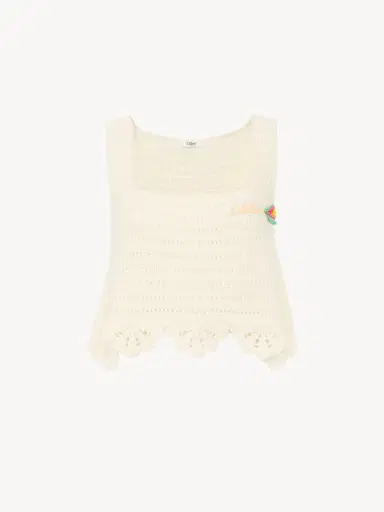 Chloé Sleeveless cropped top in crochet knit | Thumbnail 2 Chloé Sleeveless cropped top in crochet knit | Thumbnail 2