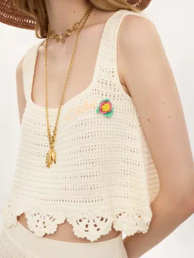 Chloé Sleeveless cropped top in crochet knit | Thumbnail 6 Chloé Sleeveless cropped top in crochet knit | Thumbnail 6