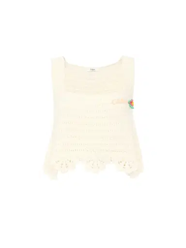Chloé Sleeveless cropped top in crochet knit | Thumbnail 1 Chloé Sleeveless cropped top in crochet knit | Thumbnail 1