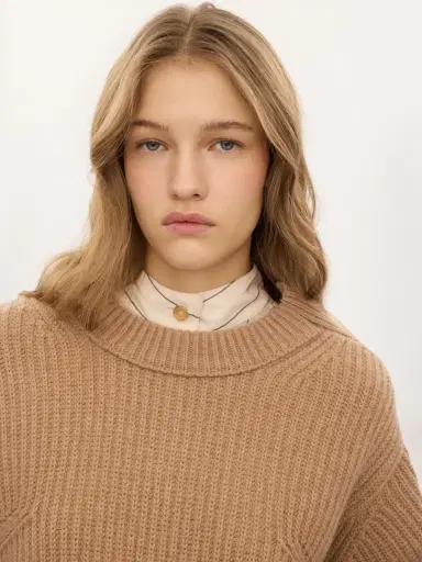 Chloé Cropped mock-neck sweater in a wool and cashmere knit & lace | Thumbnail 6 Chloé Cropped mock-neck sweater in a wool and cashmere knit & lace | Thumbnail 6