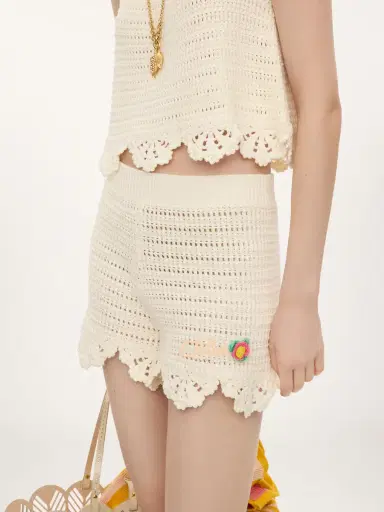 Chloé High-waisted logo mini shorts in crochet knit | Thumbnail 6 Chloé High-waisted logo mini shorts in crochet knit | Thumbnail 6