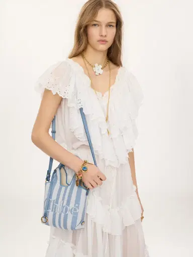 Chloé Mini Chloé Stripy tote bag in jacquard | Thumbnail 3 Chloé Mini Chloé Stripy tote bag in jacquard | Thumbnail 3