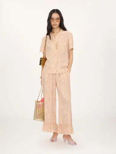 Chloé Cropped fluid pants in crêpe de chine | Thumbnail 3 Chloé Cropped fluid pants in crêpe de chine | Thumbnail 3
