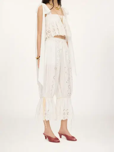 Chloé Fluid drawstring pants in soft cotton | Thumbnail 4 Chloé Fluid drawstring pants in soft cotton | Thumbnail 4