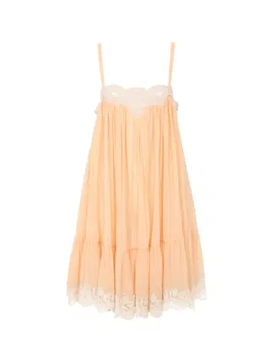 Chloé Thin-strap mini dress in silk georgette & lace | Thumbnail 2 Chloé Thin-strap mini dress in silk georgette & lace | Thumbnail 2