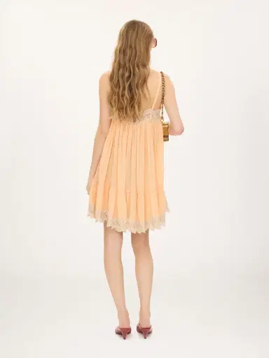 Chloé Thin-strap mini dress in silk georgette & lace | Thumbnail 5 Chloé Thin-strap mini dress in silk georgette & lace | Thumbnail 5