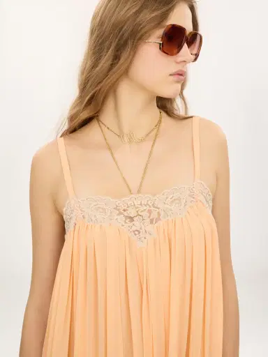 Chloé Thin-strap mini dress in silk georgette & lace | Thumbnail 7 Chloé Thin-strap mini dress in silk georgette & lace | Thumbnail 7