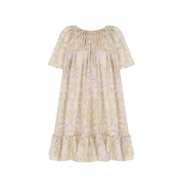 Short pleated dress in silk charmeuse Short pleated dress in silk charmeuse