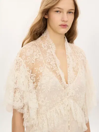 Chloé Long ruffled dress in lace | Thumbnail 4 Chloé Long ruffled dress in lace | Thumbnail 4