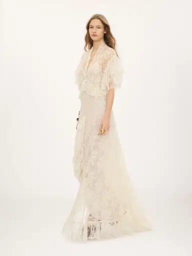 Chloé Long ruffled dress in lace | Thumbnail 5 Chloé Long ruffled dress in lace | Thumbnail 5