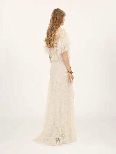 Chloé Long ruffled dress in lace | Thumbnail 6 Chloé Long ruffled dress in lace | Thumbnail 6