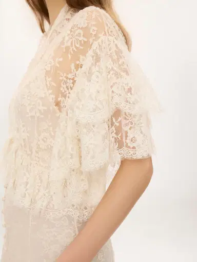 Chloé Long ruffled dress in lace | Thumbnail 7 Chloé Long ruffled dress in lace | Thumbnail 7