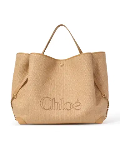 Chloé Large Chloé Clover double carry bag in raffia-effect fibers | Thumbnail 2 Chloé Large Chloé Clover double carry bag in raffia-effect fibers | Thumbnail 2