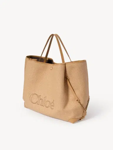 Chloé Large Chloé Clover double carry bag in raffia-effect fibers | Thumbnail 4 Chloé Large Chloé Clover double carry bag in raffia-effect fibers | Thumbnail 4