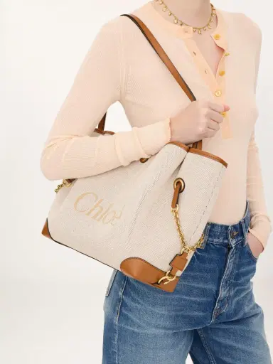 Chloé Chloé Clover double carry bag in canvas | Thumbnail 3 Chloé Chloé Clover double carry bag in canvas | Thumbnail 3