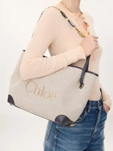 Chloé Chloé Clover double carry bag in canvas | Thumbnail 3 Chloé Chloé Clover double carry bag in canvas | Thumbnail 3