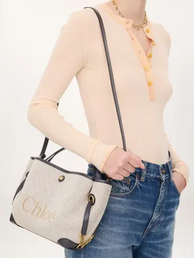 Chloé Small Chloé Clover double carry bag in canvas | Thumbnail 3 Chloé Small Chloé Clover double carry bag in canvas | Thumbnail 3