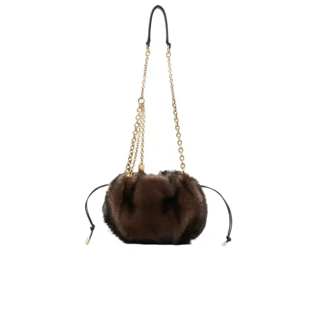 Chloé Plissé shoulder bag with chain in shearling Chloé Plissé shoulder bag with chain in shearling
