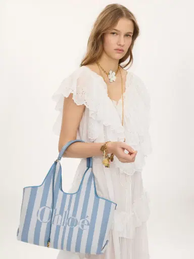 Chloé Chloé Stripy east-west tote bag in jacquard | Thumbnail 3 Chloé Chloé Stripy east-west tote bag in jacquard | Thumbnail 3