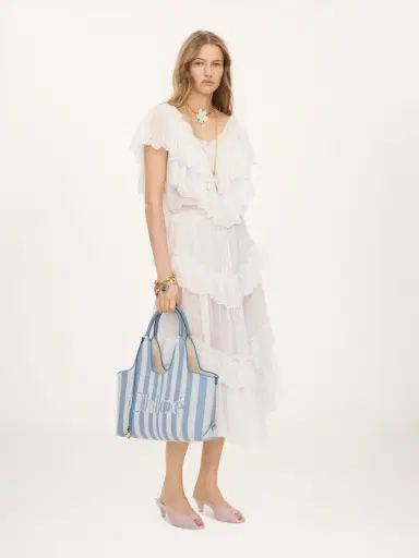 Chloé Chloé Stripy east-west tote bag in jacquard | Thumbnail 8 Chloé Chloé Stripy east-west tote bag in jacquard | Thumbnail 8