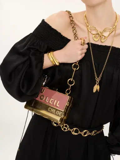 Chloé Chloé Soleil minaudière with chain in brass & enamel | Thumbnail 3 Chloé Chloé Soleil minaudière with chain in brass & enamel | Thumbnail 3