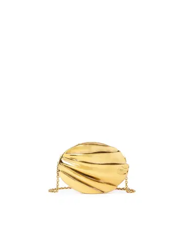 Chloé Chloé Plissé minaudière with chain in copper & brass | Thumbnail 1 Chloé Chloé Plissé minaudière with chain in copper & brass | Thumbnail 1