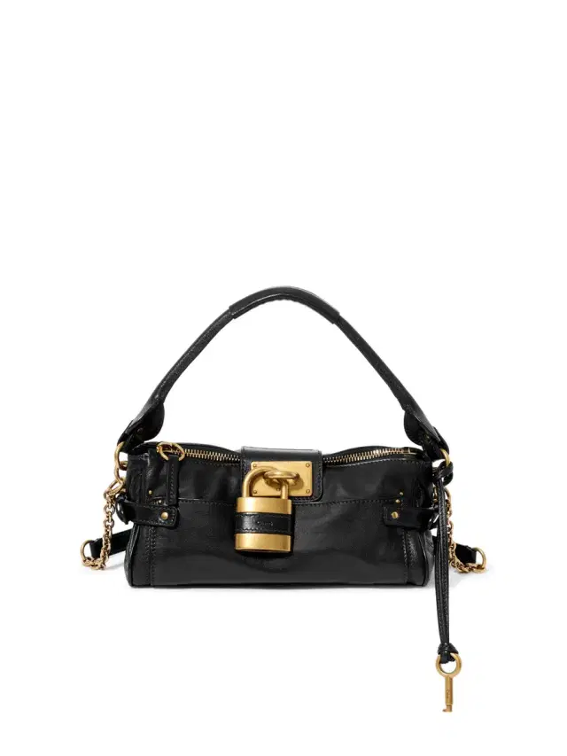 Small Paddington bag with strap in grained leather Small Paddington bag with strap in grained leather