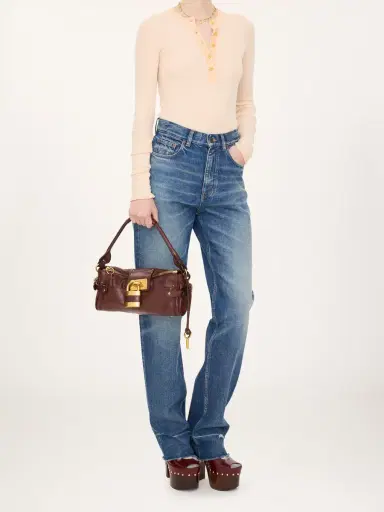 Chloé Small Paddington bag with strap in grained leather | Thumbnail 9 Chloé Small Paddington bag with strap in grained leather | Thumbnail 9