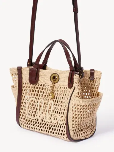 Chloé Small Chloé Iconic double carry bag in raffia | Thumbnail 3 Chloé Small Chloé Iconic double carry bag in raffia | Thumbnail 3
