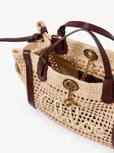 Chloé Small Chloé Iconic double carry bag in raffia | Thumbnail 5 Chloé Small Chloé Iconic double carry bag in raffia | Thumbnail 5