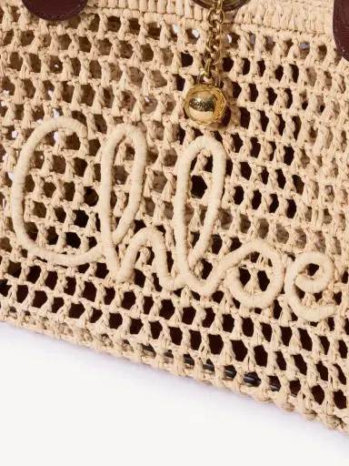 Chloé Small Chloé Iconic double carry bag in raffia | Thumbnail 6 Chloé Small Chloé Iconic double carry bag in raffia | Thumbnail 6