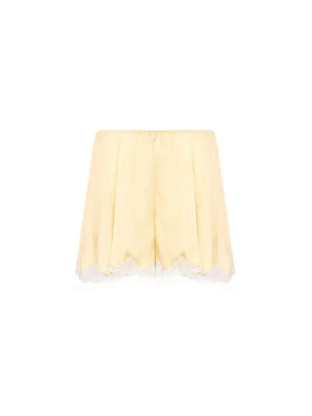 Fluid shorts in washed silk satin & lace Fluid shorts in washed silk satin & lace