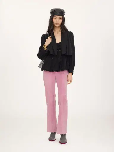 Chloé Gathered cropped jacket in washed viscose faille | Thumbnail 3 Chloé Gathered cropped jacket in washed viscose faille | Thumbnail 3