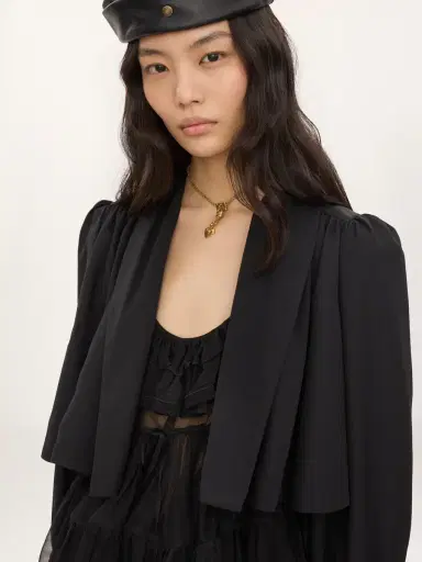 Chloé Gathered cropped jacket in washed viscose faille | Thumbnail 8 Chloé Gathered cropped jacket in washed viscose faille | Thumbnail 8