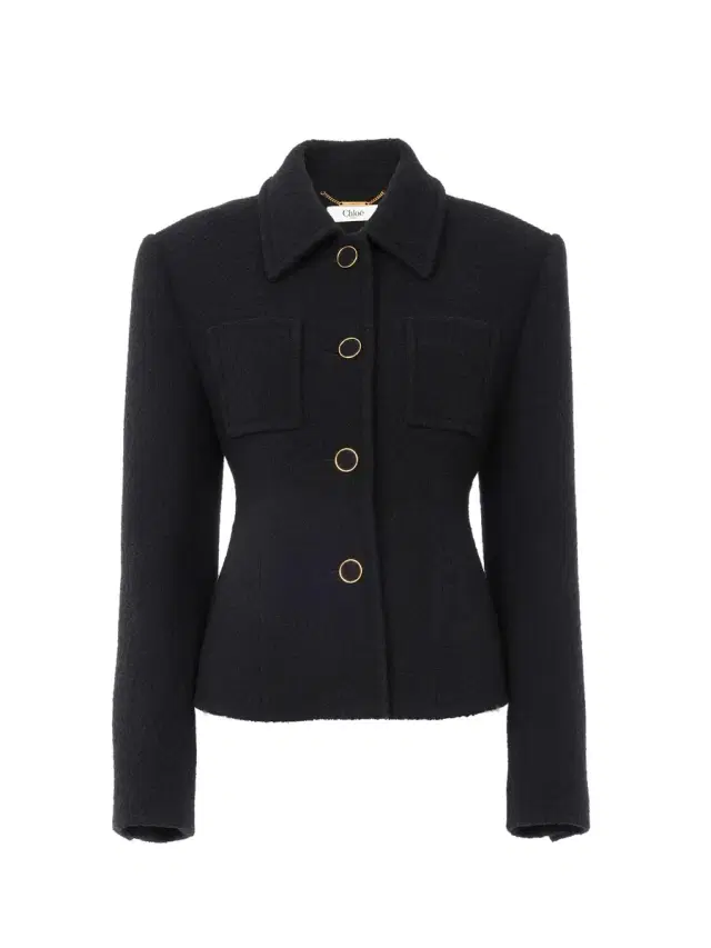 Fitted tailored jacket in wool bouclette Fitted tailored jacket in wool bouclette