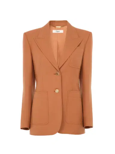 Chloé Single-breasted tailored jacket in wool gabardine | Thumbnail 1 Chloé Single-breasted tailored jacket in wool gabardine | Thumbnail 1
