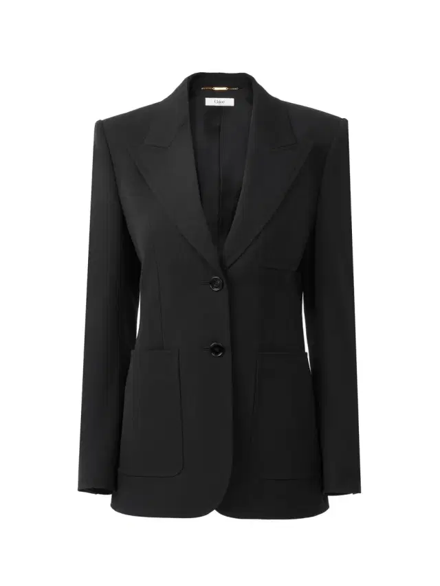 Single-breasted tailored jacket in wool grain de poudre Single-breasted tailored jacket in wool grain de poudre