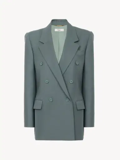 Chloé Double-breasted tailored jacket in wool gabardine | Thumbnail 2 Chloé Double-breasted tailored jacket in wool gabardine | Thumbnail 2