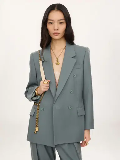 Chloé Double-breasted tailored jacket in wool gabardine | Thumbnail 4 Chloé Double-breasted tailored jacket in wool gabardine | Thumbnail 4