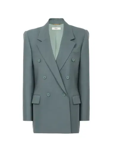 Chloé Double-breasted tailored jacket in wool gabardine | Thumbnail 1 Chloé Double-breasted tailored jacket in wool gabardine | Thumbnail 1