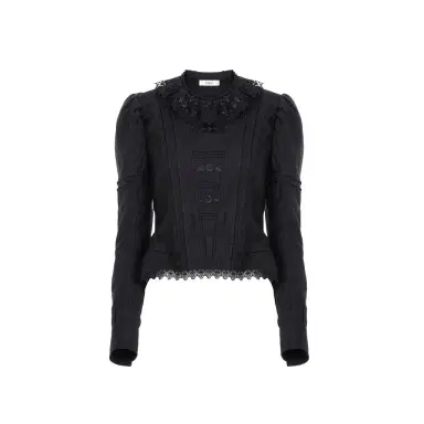 Chloé Fitted jacket in silk-blend jacquard & lace | Thumbnail 1 Chloé Fitted jacket in silk-blend jacquard & lace | Thumbnail 1