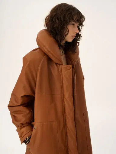 Chloé Long puffer coat in leather | Thumbnail 4 Chloé Long puffer coat in leather | Thumbnail 4