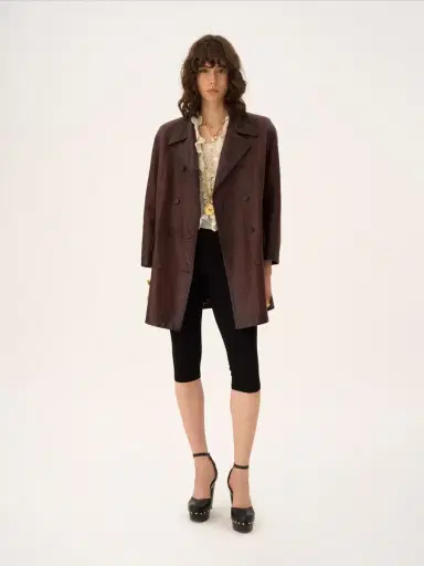 Chloé Double-breasted carcoat in leather | Thumbnail 3 Chloé Double-breasted carcoat in leather | Thumbnail 3