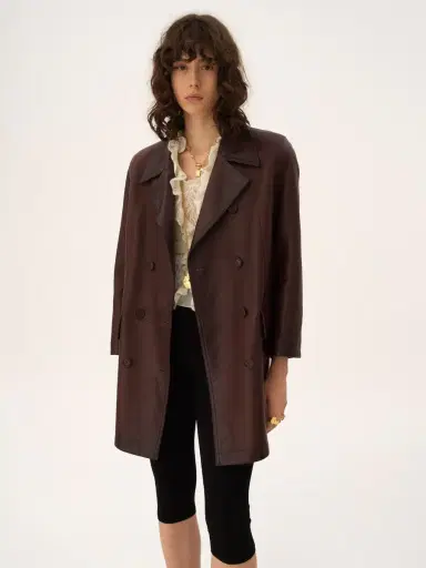 Chloé Double-breasted carcoat in leather | Thumbnail 4 Chloé Double-breasted carcoat in leather | Thumbnail 4